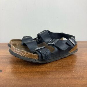 Birkenstock Milano Slingback Sandals Black Leather Size 38 Women’s 7.